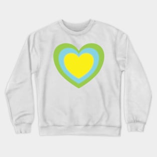 Hearts - concentric heart design green blue yellow Crewneck Sweatshirt